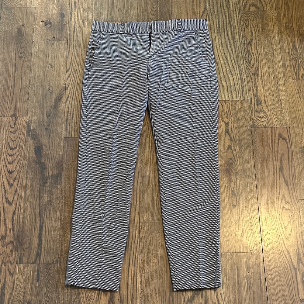 Banana Republic Women's Black and White Patterned Ryan Dress Pants